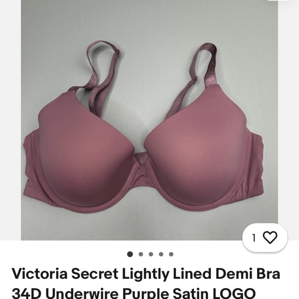 Victoria's Secret Mauve Lightly Lined Demi Bra 34Dd - Picture 1 of 1